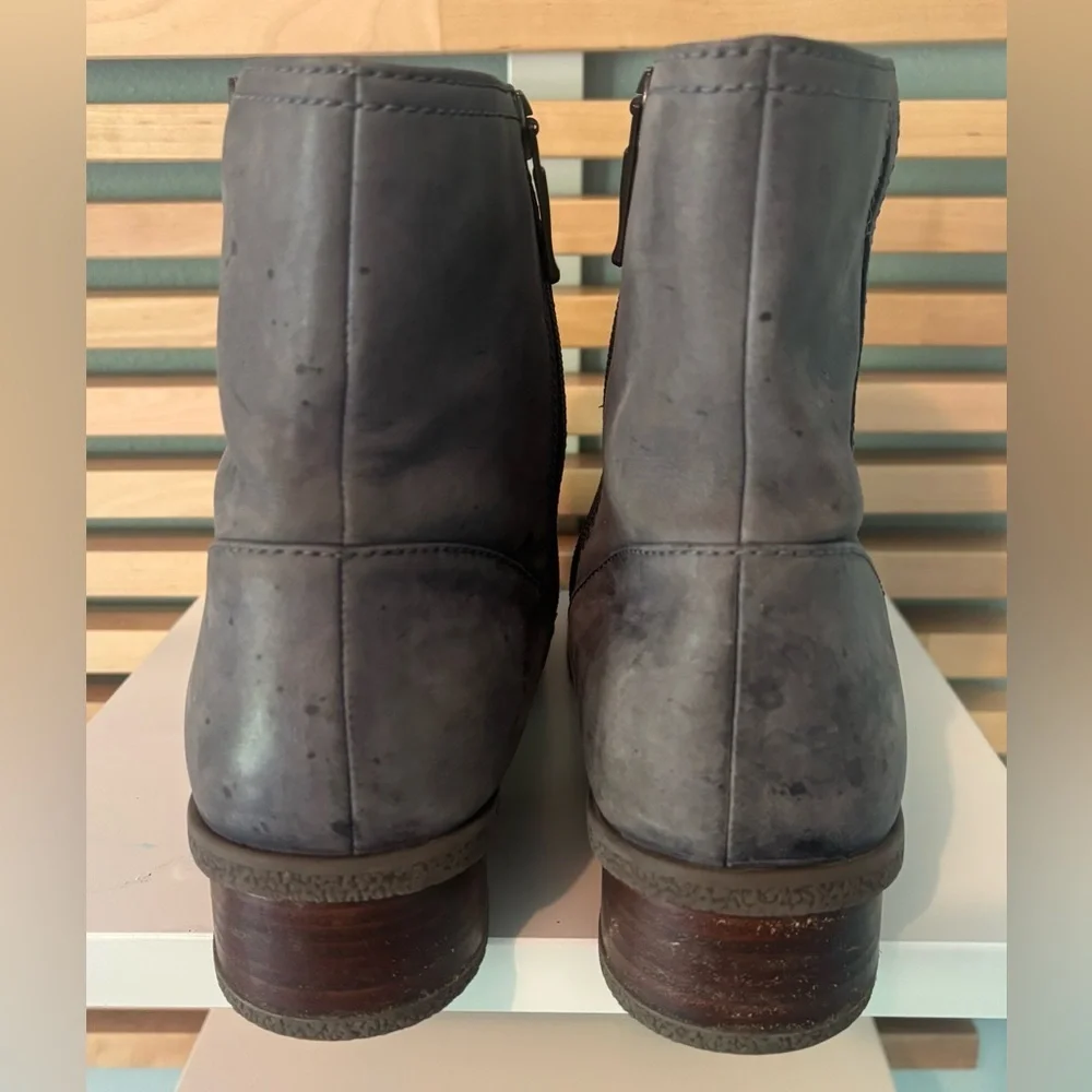 Dansko Bethanie Gray Waterproof Leather Side Zip Biker Boots Size: EU 41 or US 8